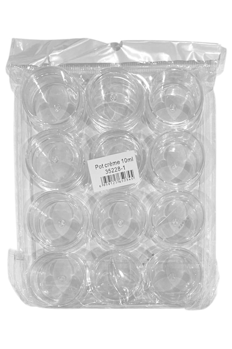 POT CREME PLASTIQUE 10ML X12PCS