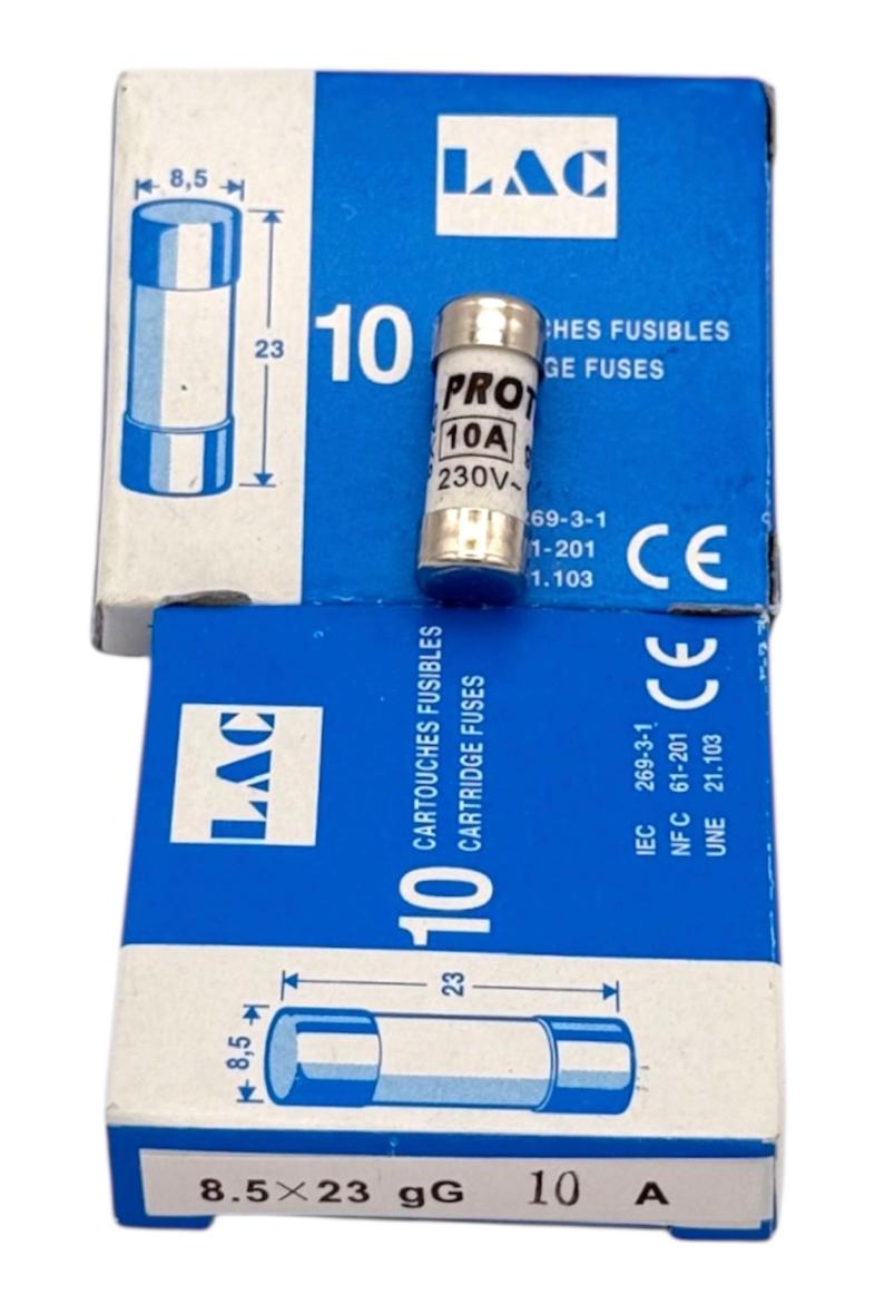BOITE FUSIBLE X10 10A BLEU 8.5X23MM