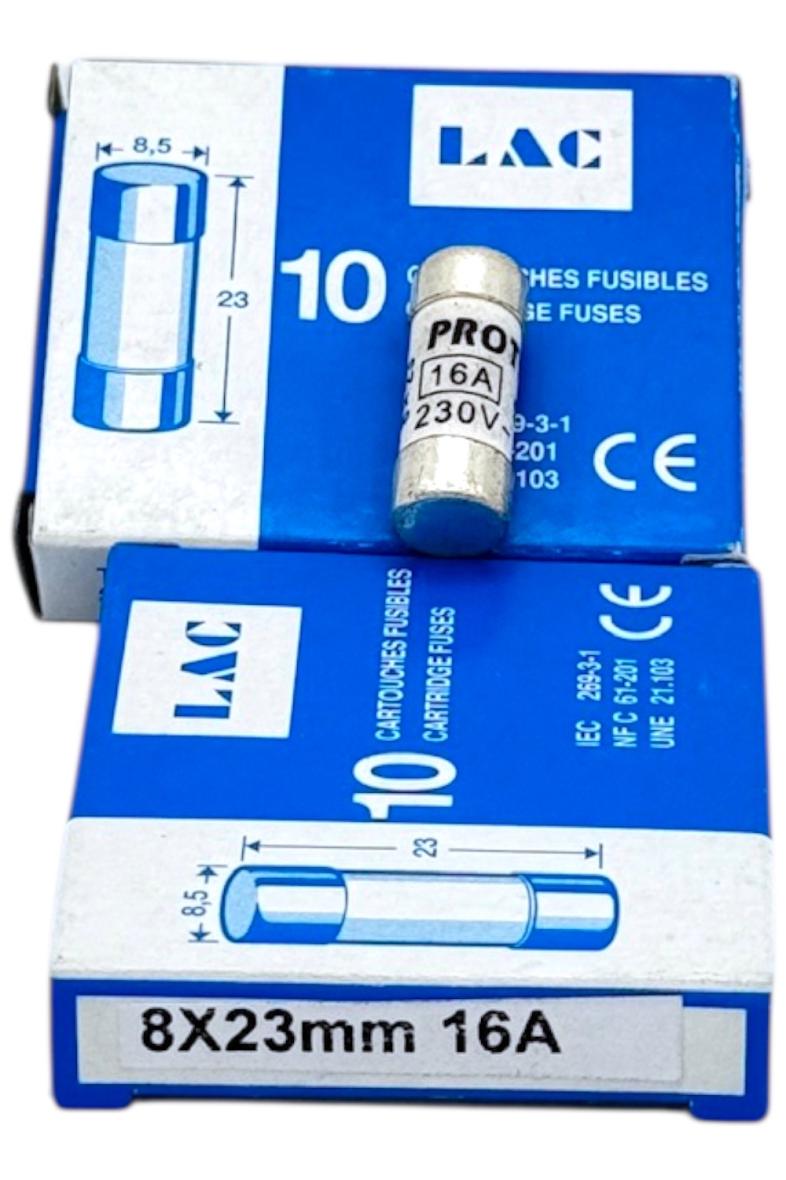 BOITE FUSIBLE X10 16A BLEU 8.5X23MM