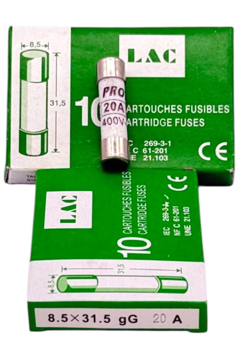 BOITE FUSIBLE X10 20A VERT 8.5X31.5MM