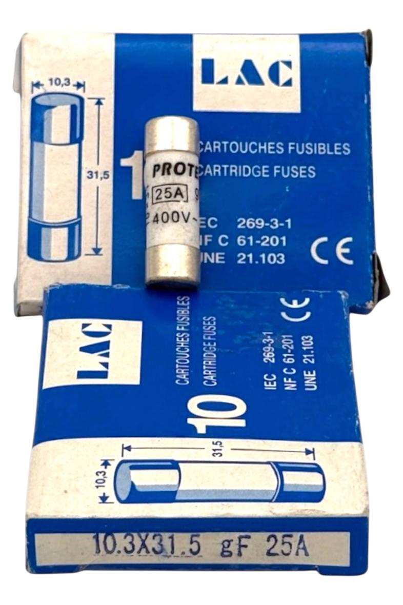 BOITE FUSIBLE X10 25A BLEU 10.3X31.5MM