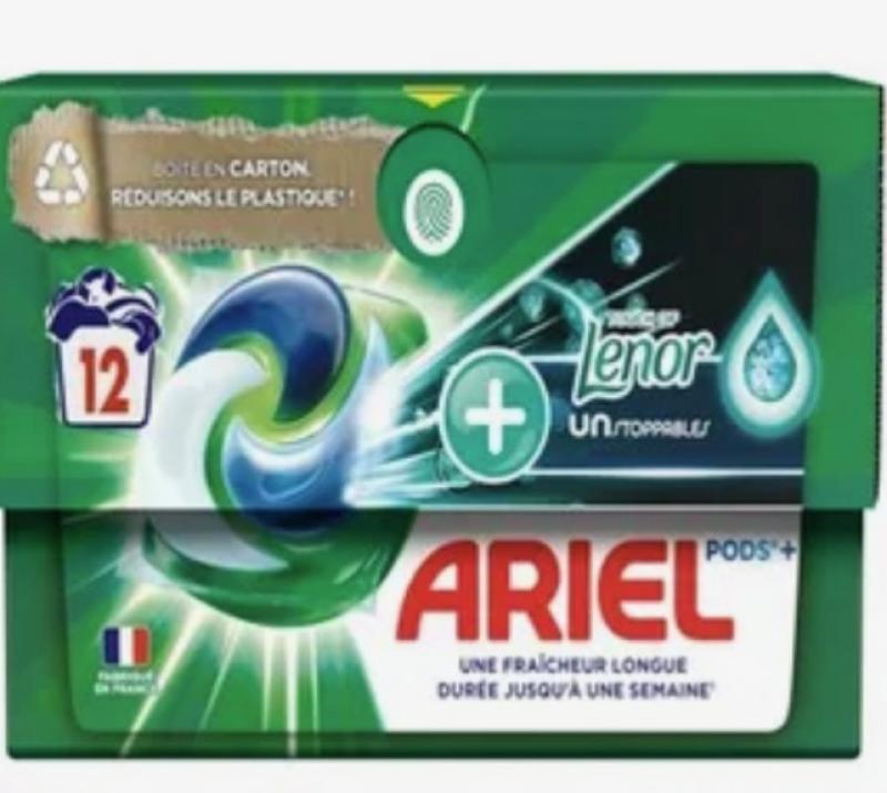 ARIEL LESSIVE PODS 12D Lenor Boite carton