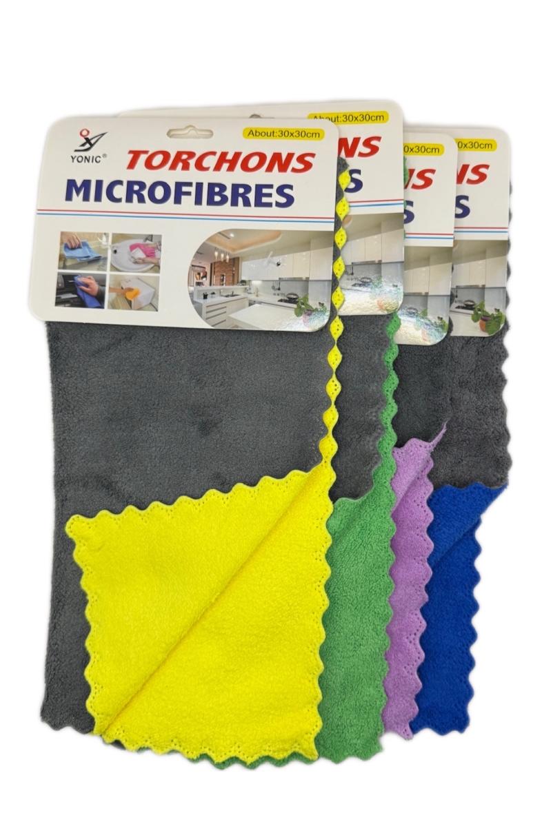 TORCHON MICROFIBRE 30X30CM BICOLORE (chiffon)