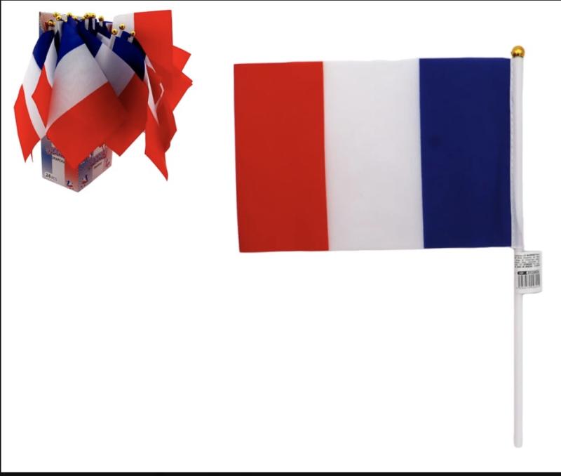 DRAPEAU FRANCE 22X14CM AVEC BATON