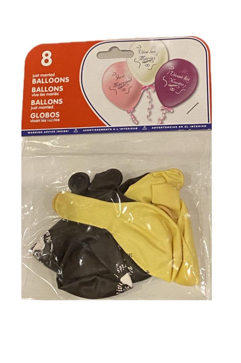 BALLON "VIVE LES MARIÉS" X8