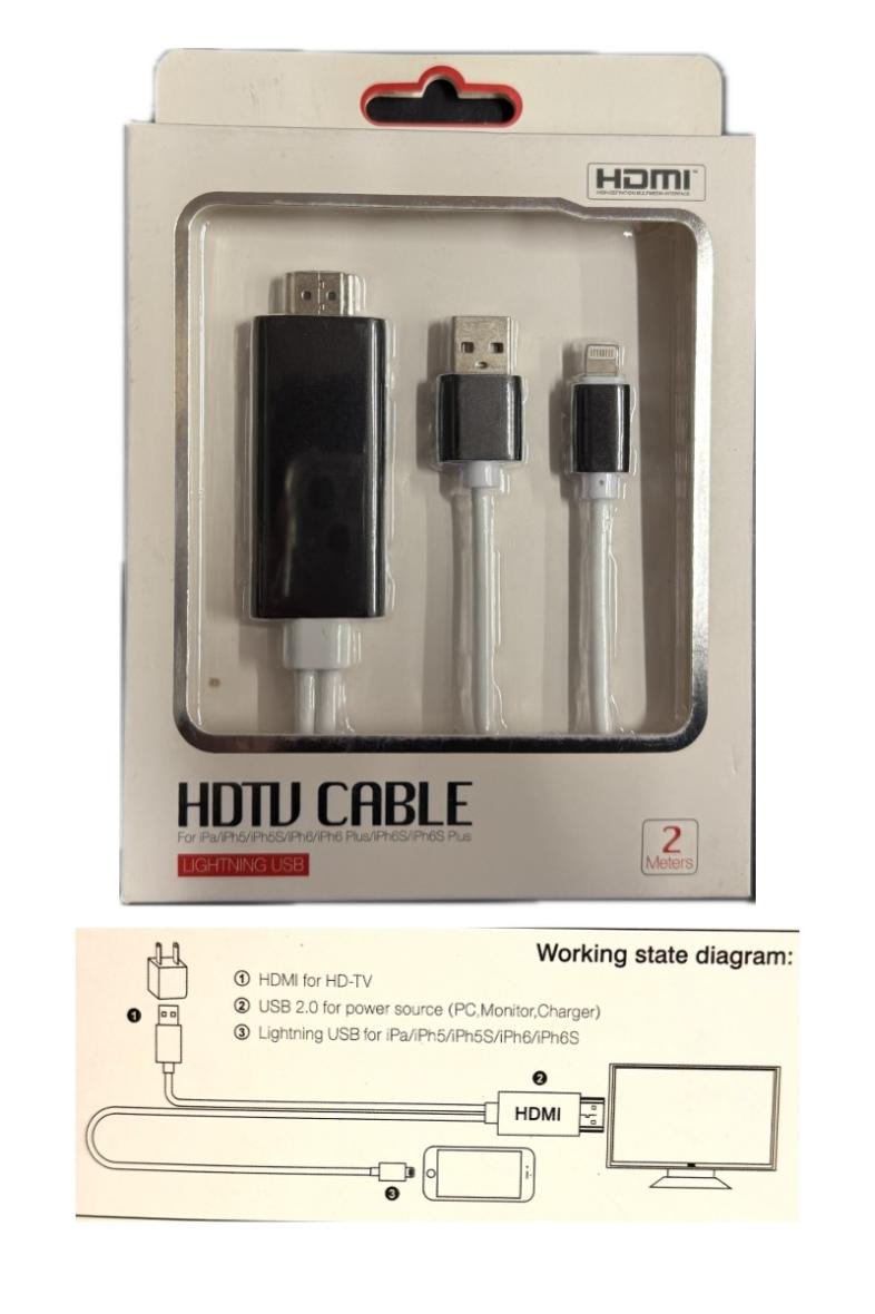 CABLE HDMI/LIGHTNING TELEPHONE SUR TV