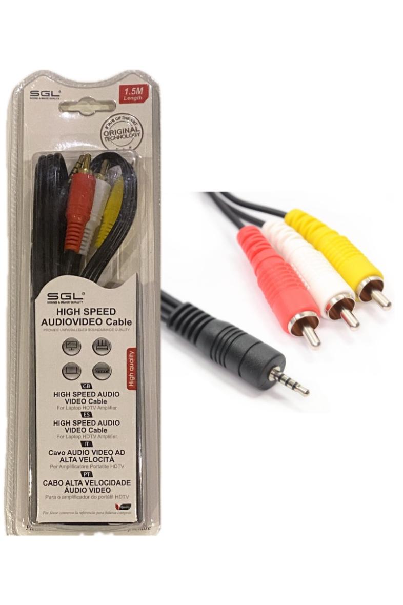CABLE JACK/3RCA 1.5M 1518