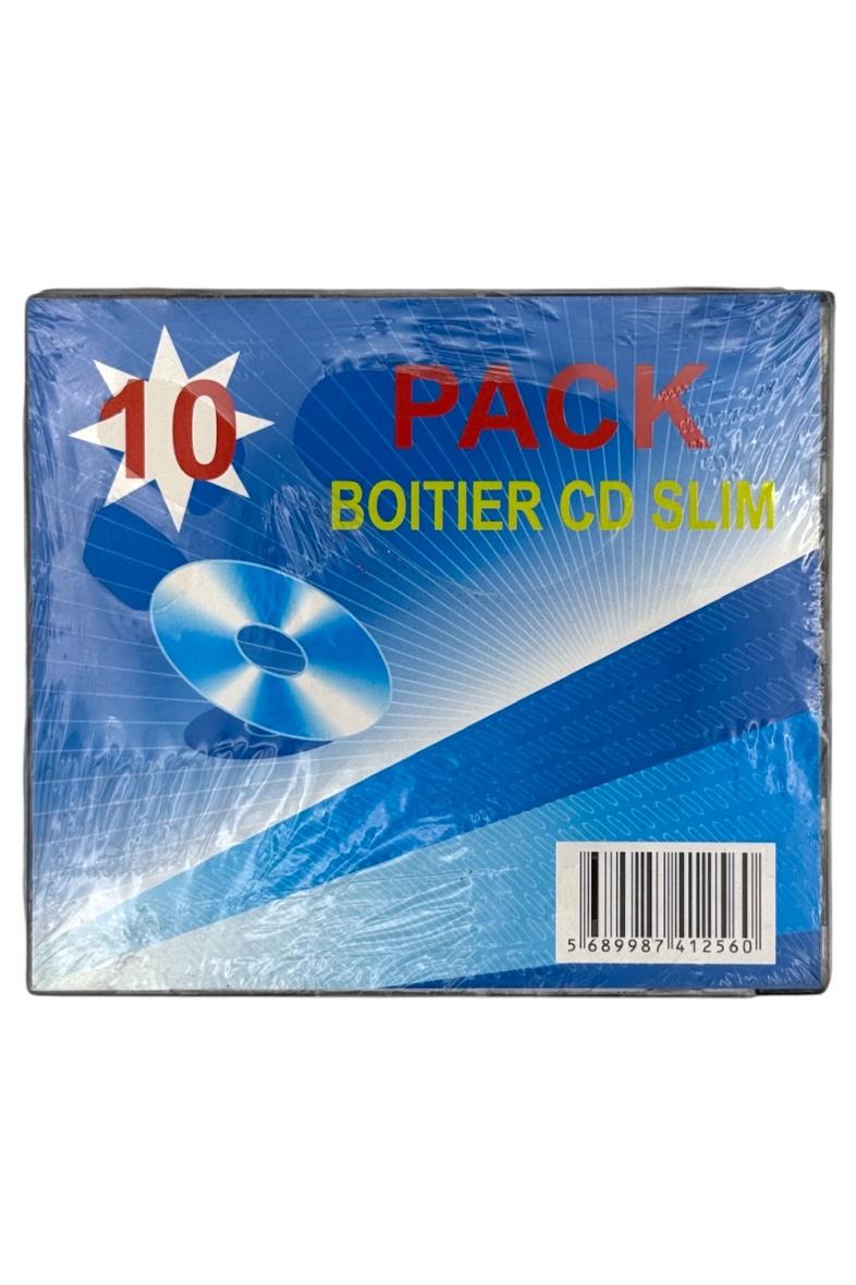 BOITIER CD/DVD X10 SLIM Transparent et Noir