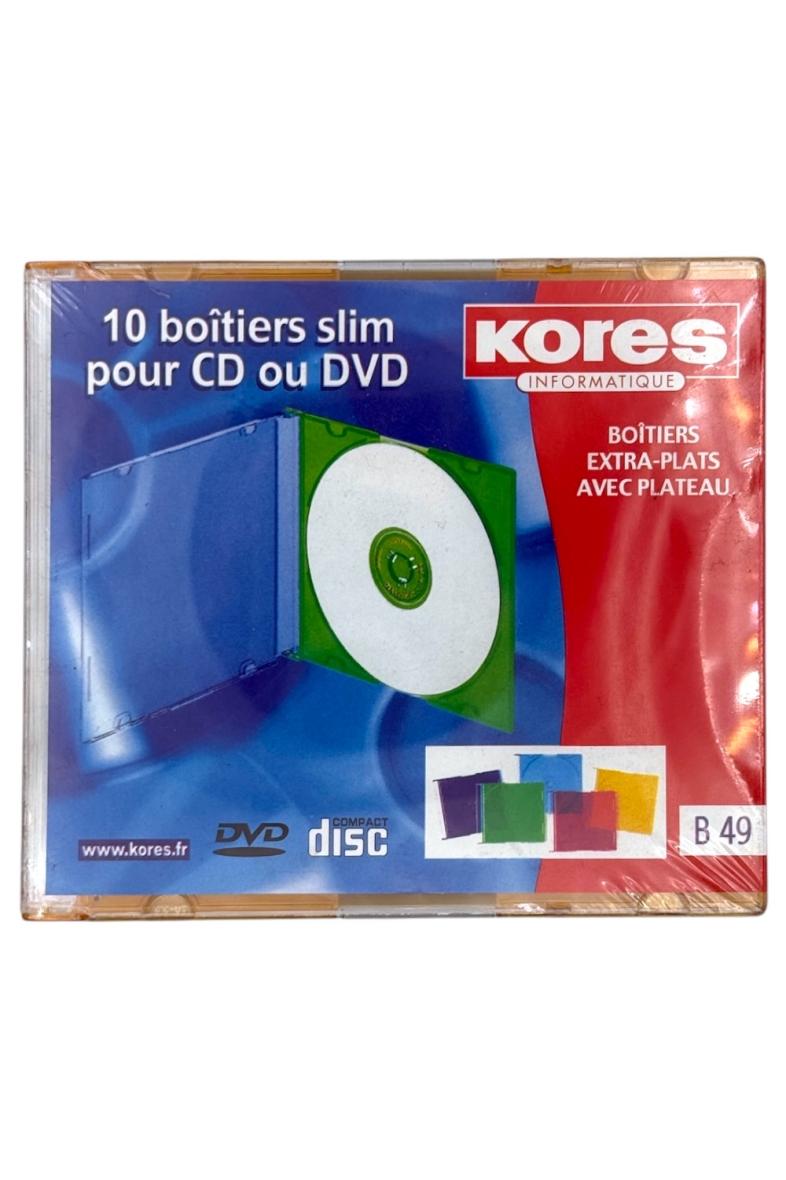 BOITIER CD/DVD X10 SLIM Couleur 'Kores'