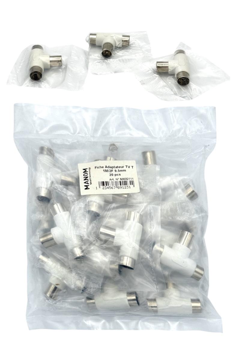FICHE TV T 1MALE/2FEMELLE 9,5MM 32111