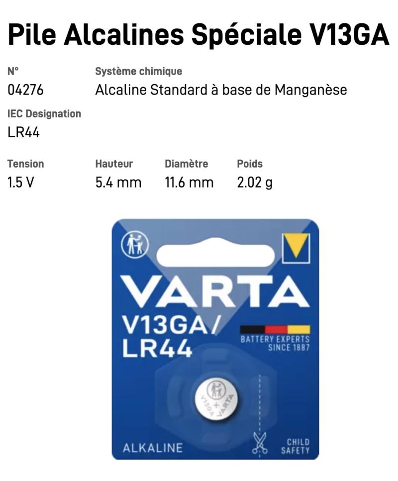VARTA Pile Alcaline V13GA LR44