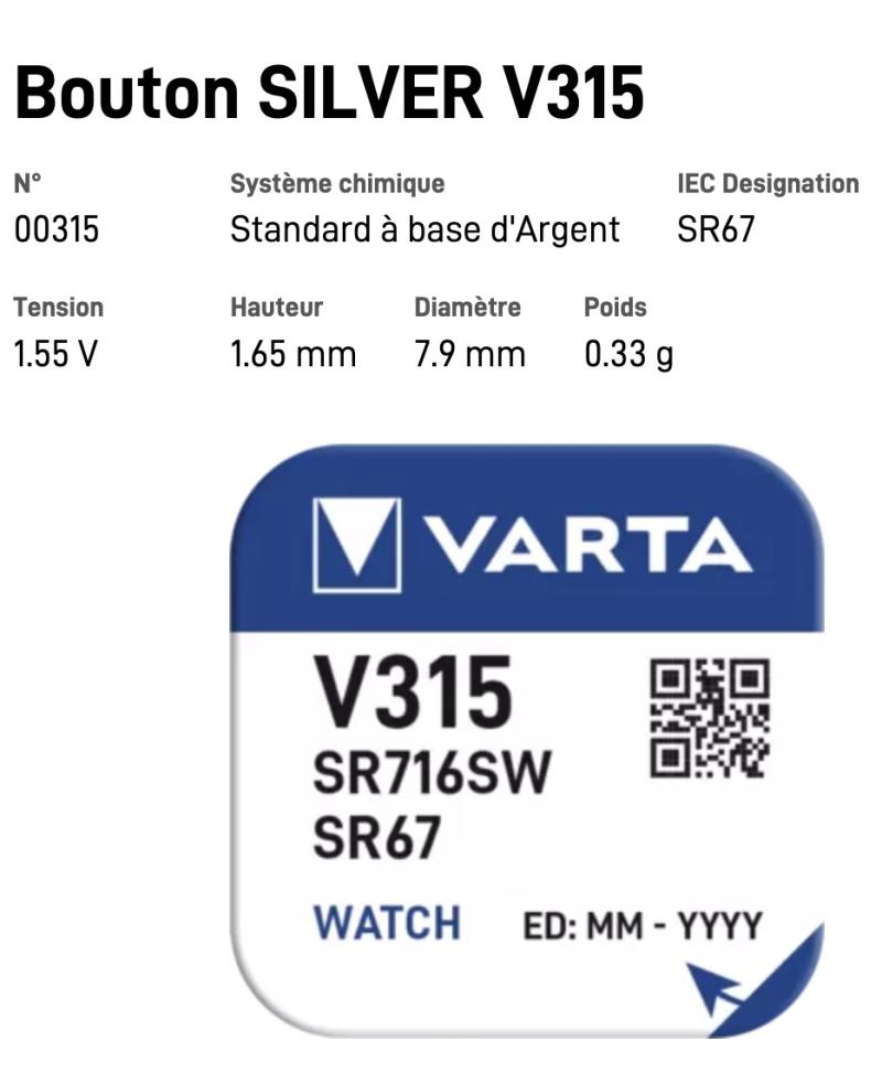 VARTA Pile Bouton V315