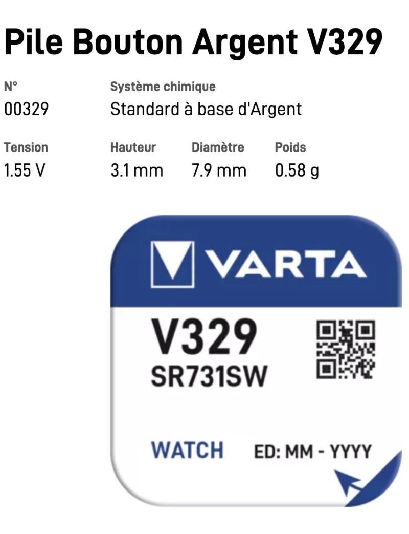 VARTA Pile Bouton V329