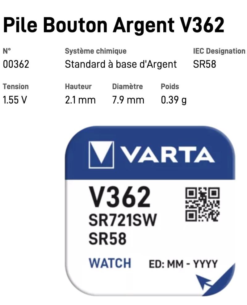 VARTA Pile Bouton V362