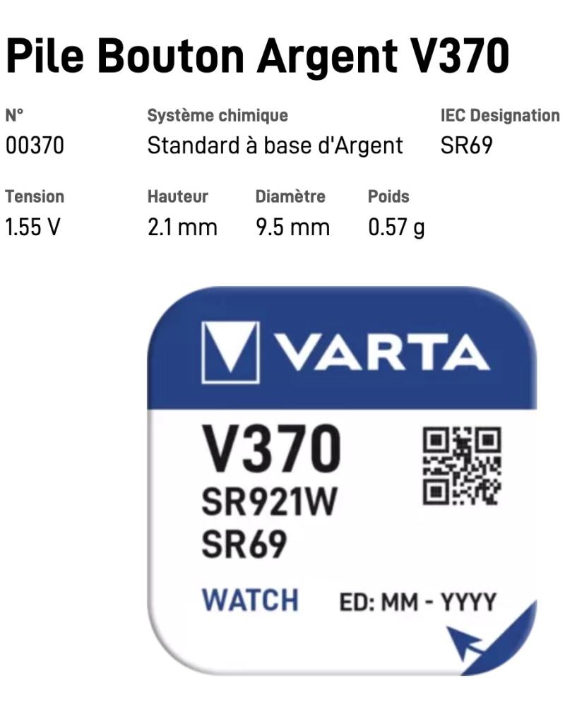 VARTA Pile Bouton V370