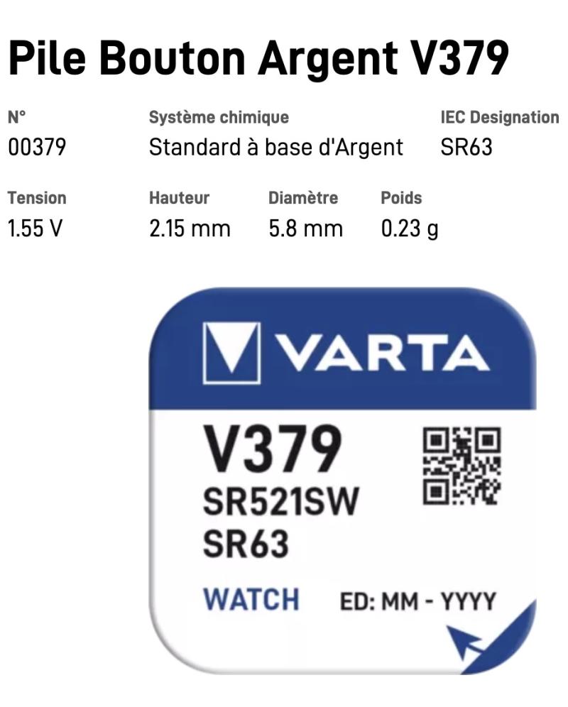 VARTA Pile Bouton V379
