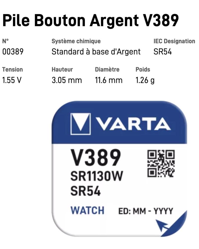 VARTA Pile Bouton V389