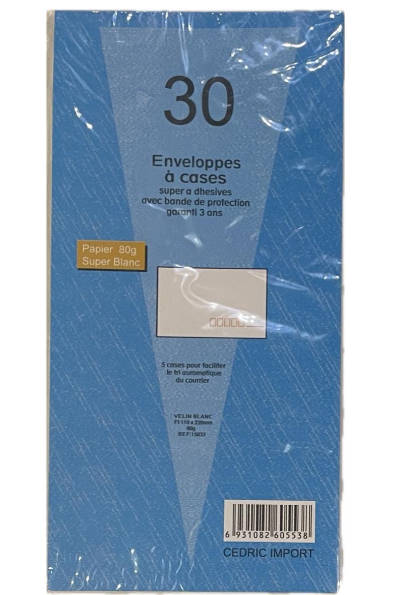 ENVELOPPE 110X220MM 30PCS