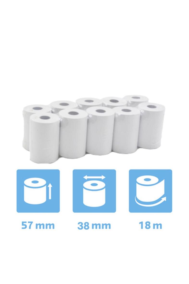 BOBINE PAPIER THERMIQUE 57 x 38 x 12 mm pour ticket CB