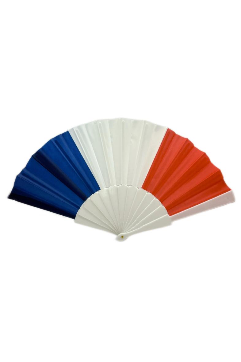 EVENTAIL plastique couleur France BLEU BLANC ROUGE