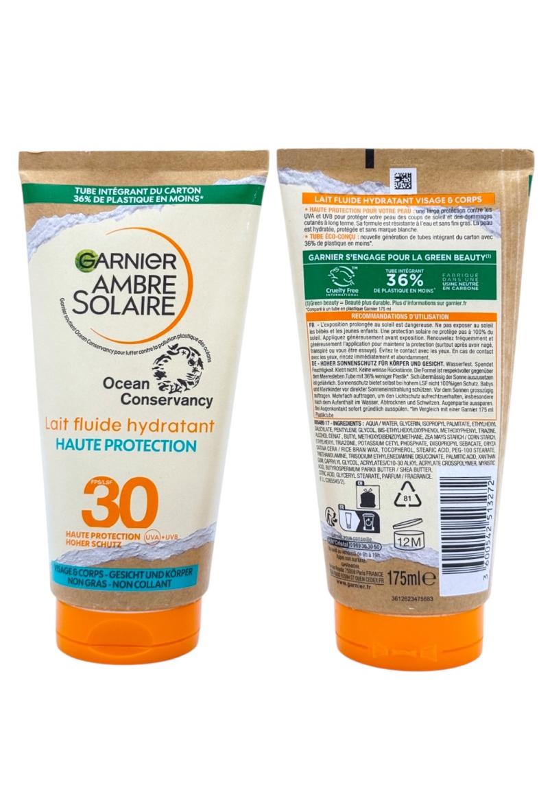 GARNIER AMBRE SOLAIRE 175ML tube lait fluide hydratant SPF30+