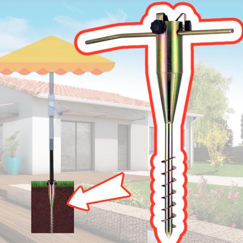 PORTE PARASOL métal pour jardin