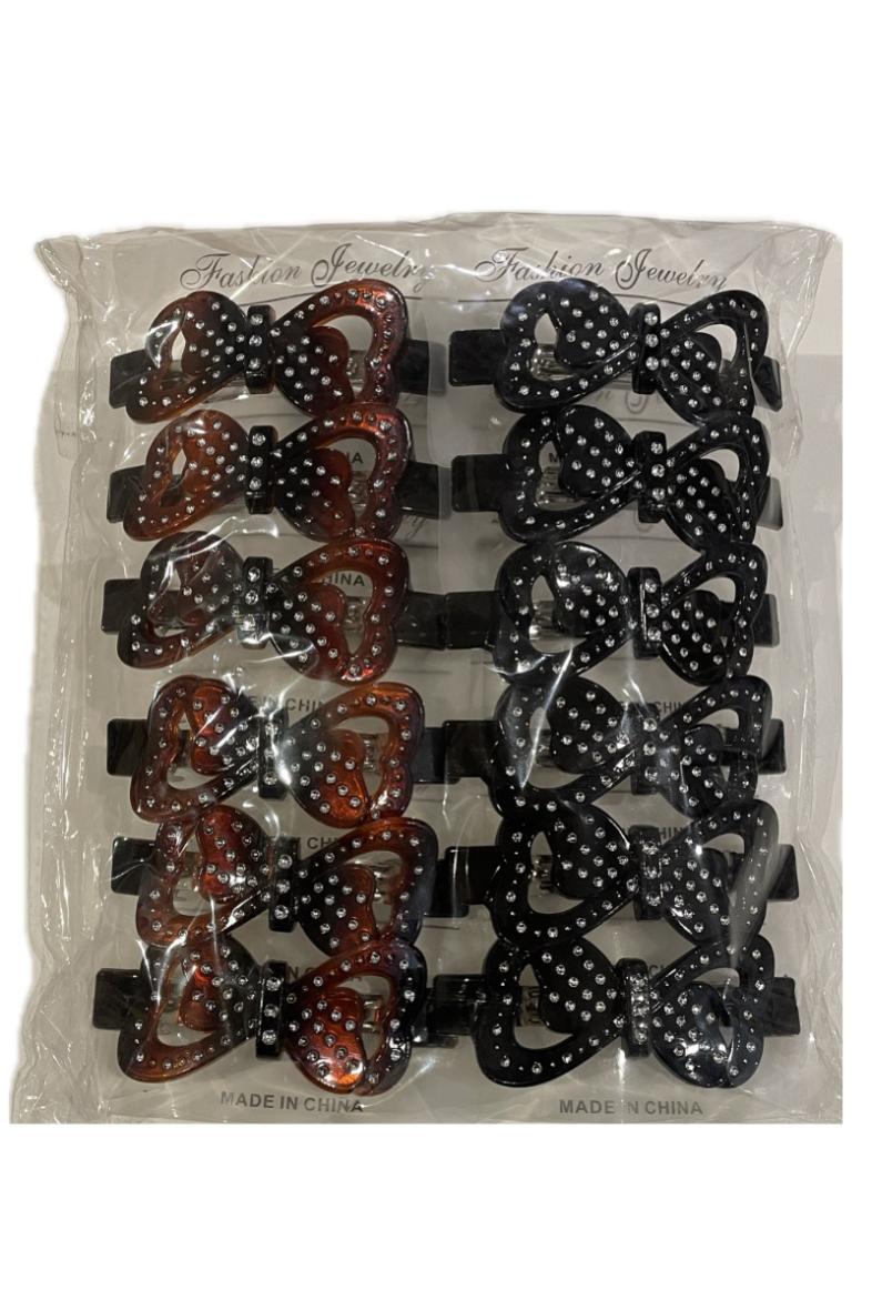 BARRETTE A CHEVEUX X12 NŒUD PAPILLON
