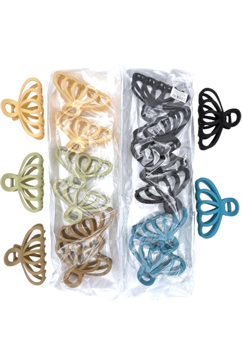 PINCE A CHEVEUX X12 forme pétale couleur pastel