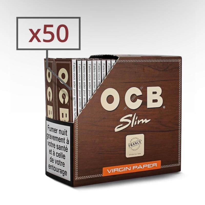OCB Papier À Rouler SLIM X50 Virgin Non Blanchi