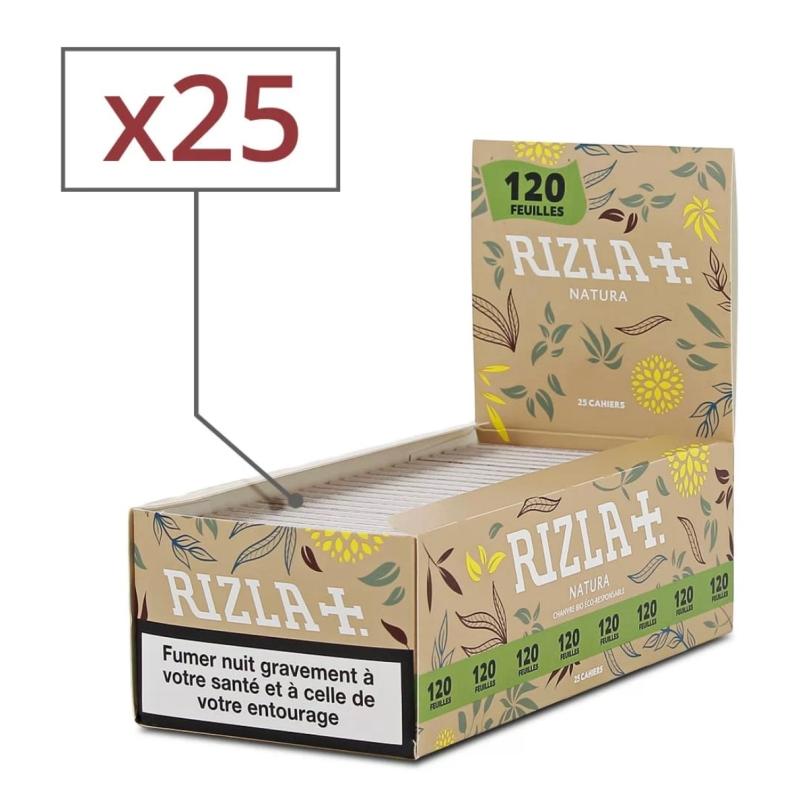 RIZLA Papier À Rouler X25 Natura Chanvre Bio