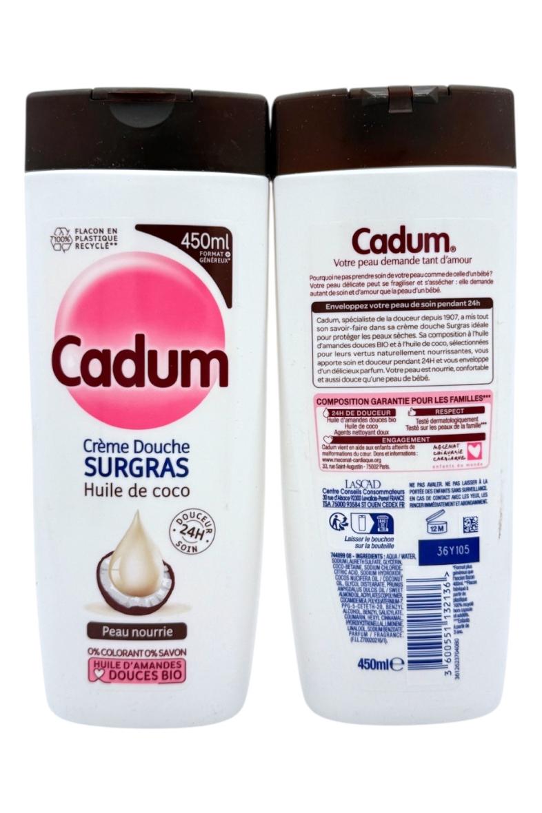CADUM CREME DOUCHE SURGRAS 450ML Huile de Coco