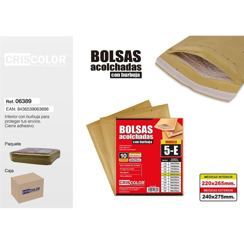ENVELOPPE A BULLE N5 X10 PCS (220X265MM)