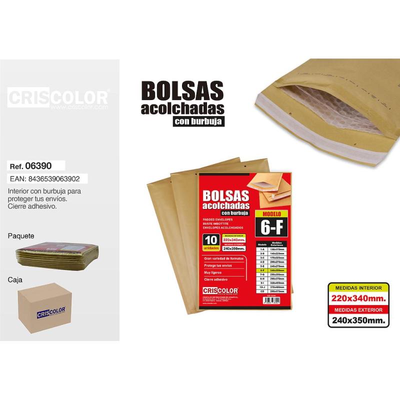 ENVELOPPE A BULLE N6 X10 PCS (240X350MM)