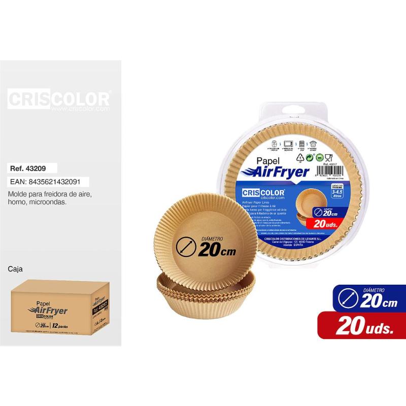 PAPIER POUR FRITEUSE A AIR 20CM 20PCS ROND