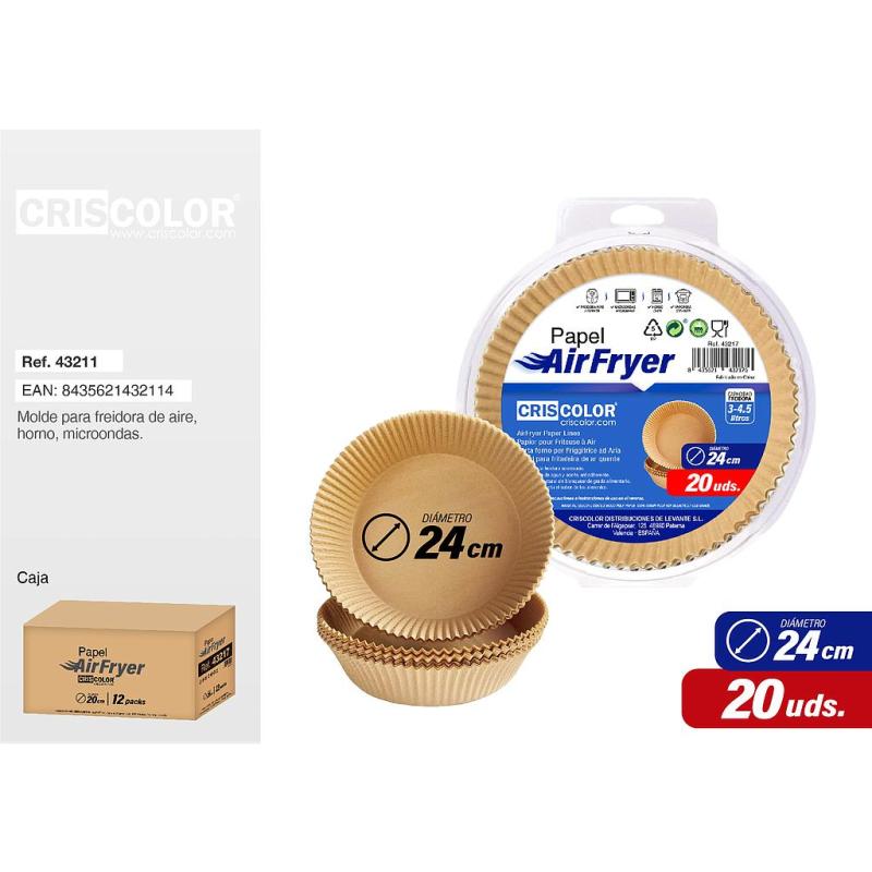 PAPIER POUR FRITEUSE A AIR 24CM 20PCS ROND