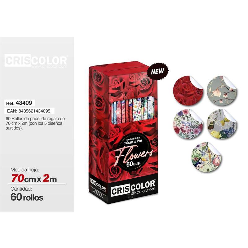 PAPIER CADEAU FLEUR 70X200