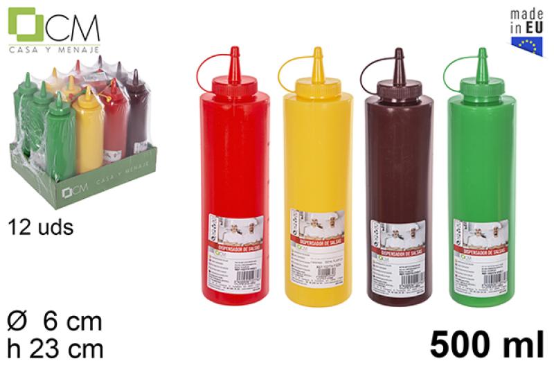 BOUTEILLE PLASTIQUE SAUCE 500ML COULEUR