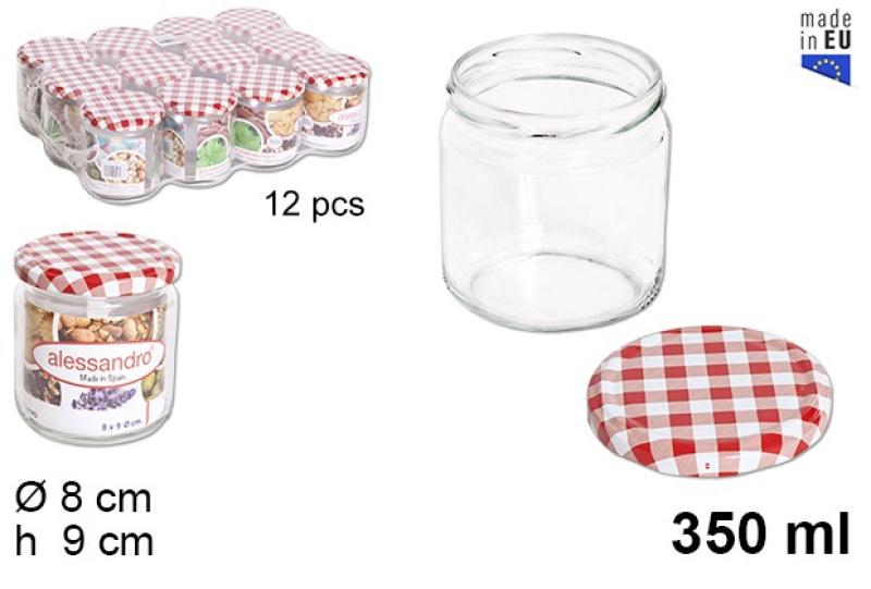 POT EN VERRE 350ML couvercle vichy