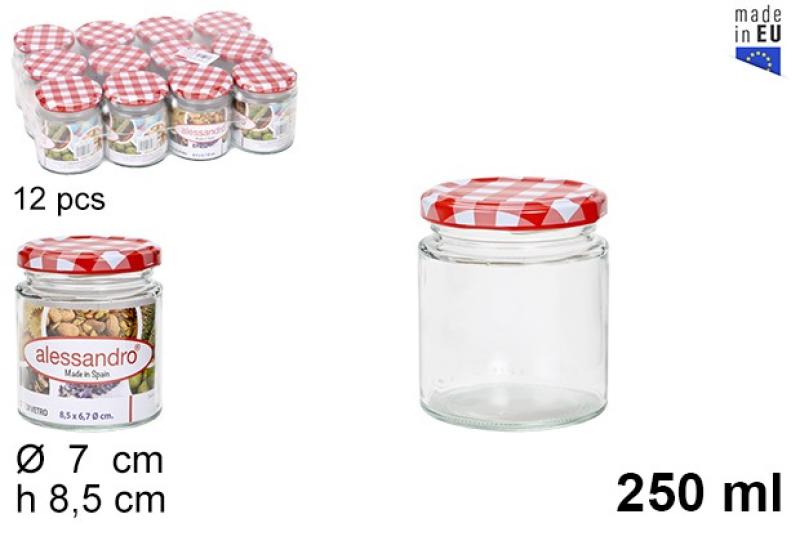 POT EN VERRE 250ML couvercle vichy