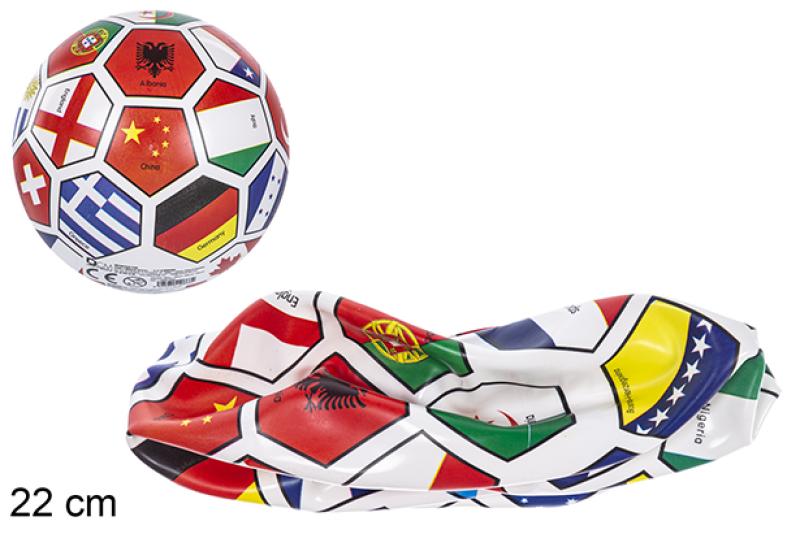 BALLON FOOT DRAPEAU PAYS 22CM