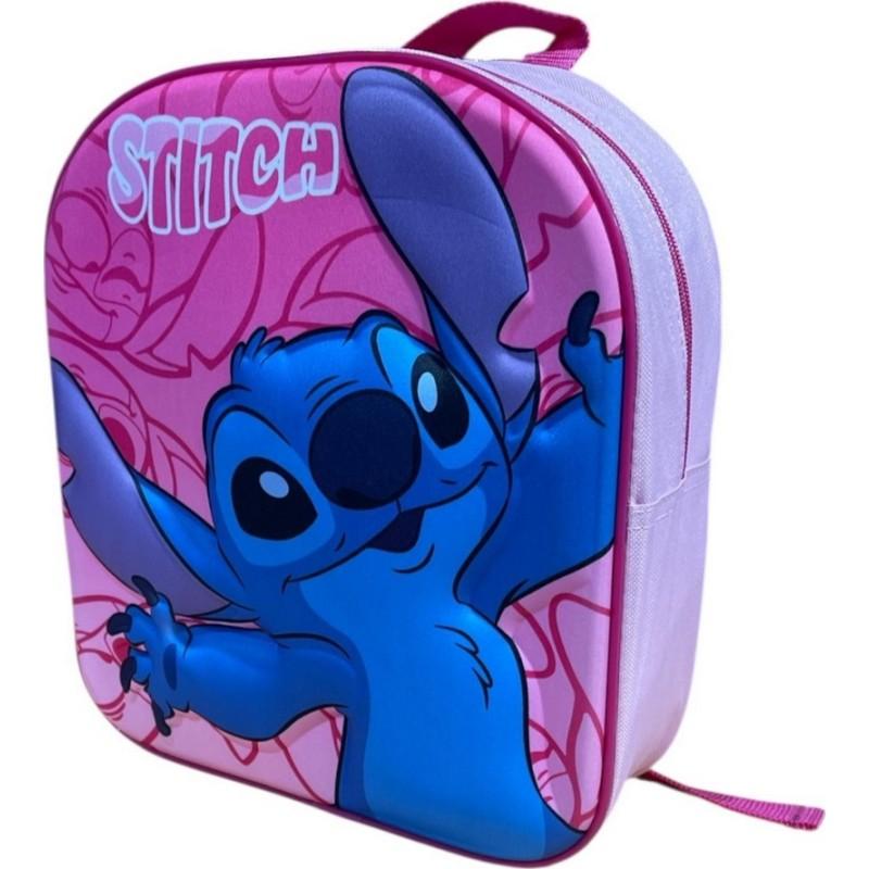 SAC A DOS 30CM LILO STITCH 3D rose LIL36-0836