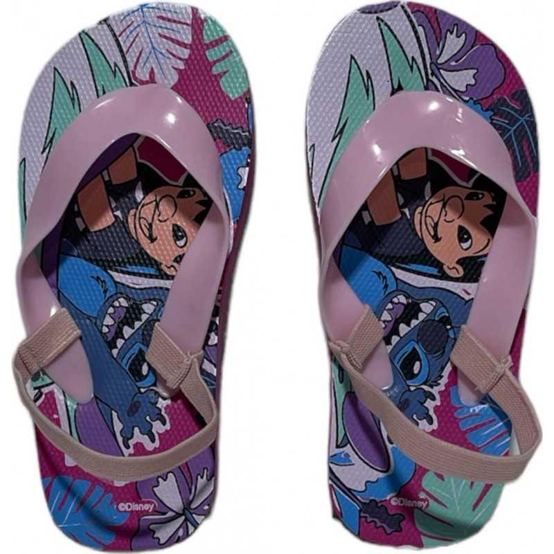 TONG LILO STITCH avec bride élastiquée LIL15201 T: 19/20 - 22/23 - 24/25 ***