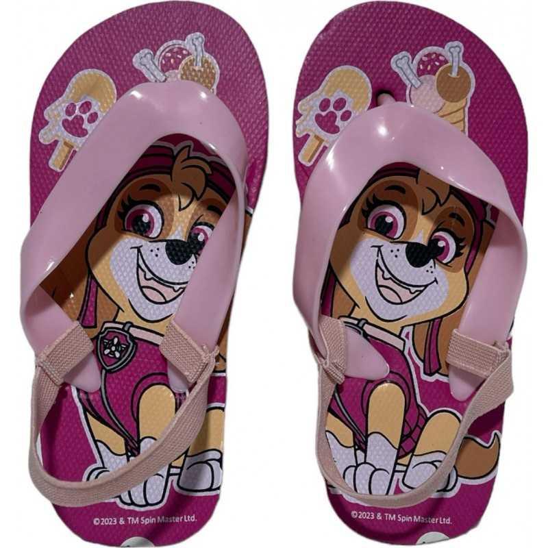 TONG PAW PATROL FILLE Avec bride élastiquée PW14928 T: 19/20 - 22/23 - 24/25 ***