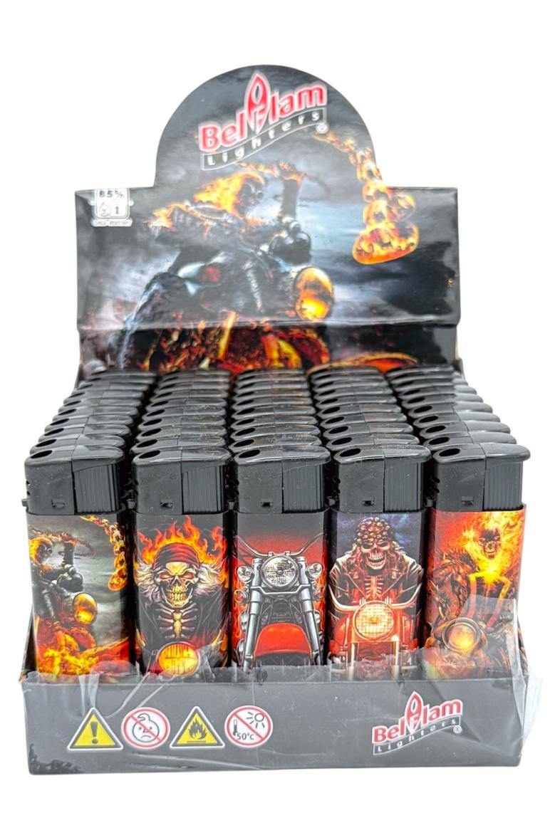 BRIQUET ELECTRONIQUE BELFLAM SKULL MOTO