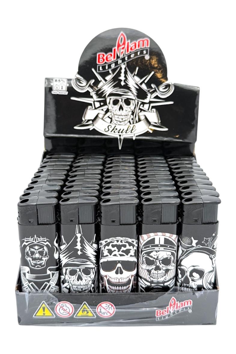 BRIQUET ELECTRONIQUE BELFLAM B&W SKULL