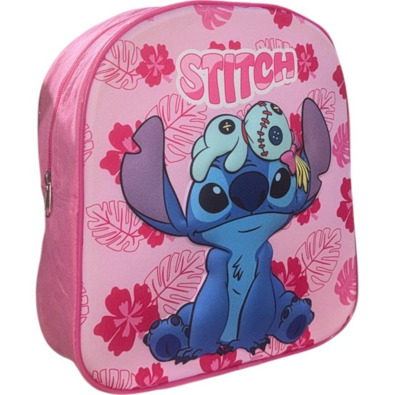 SAC A DOS 30CM LILO STITCH 3D rose LIL36-1312