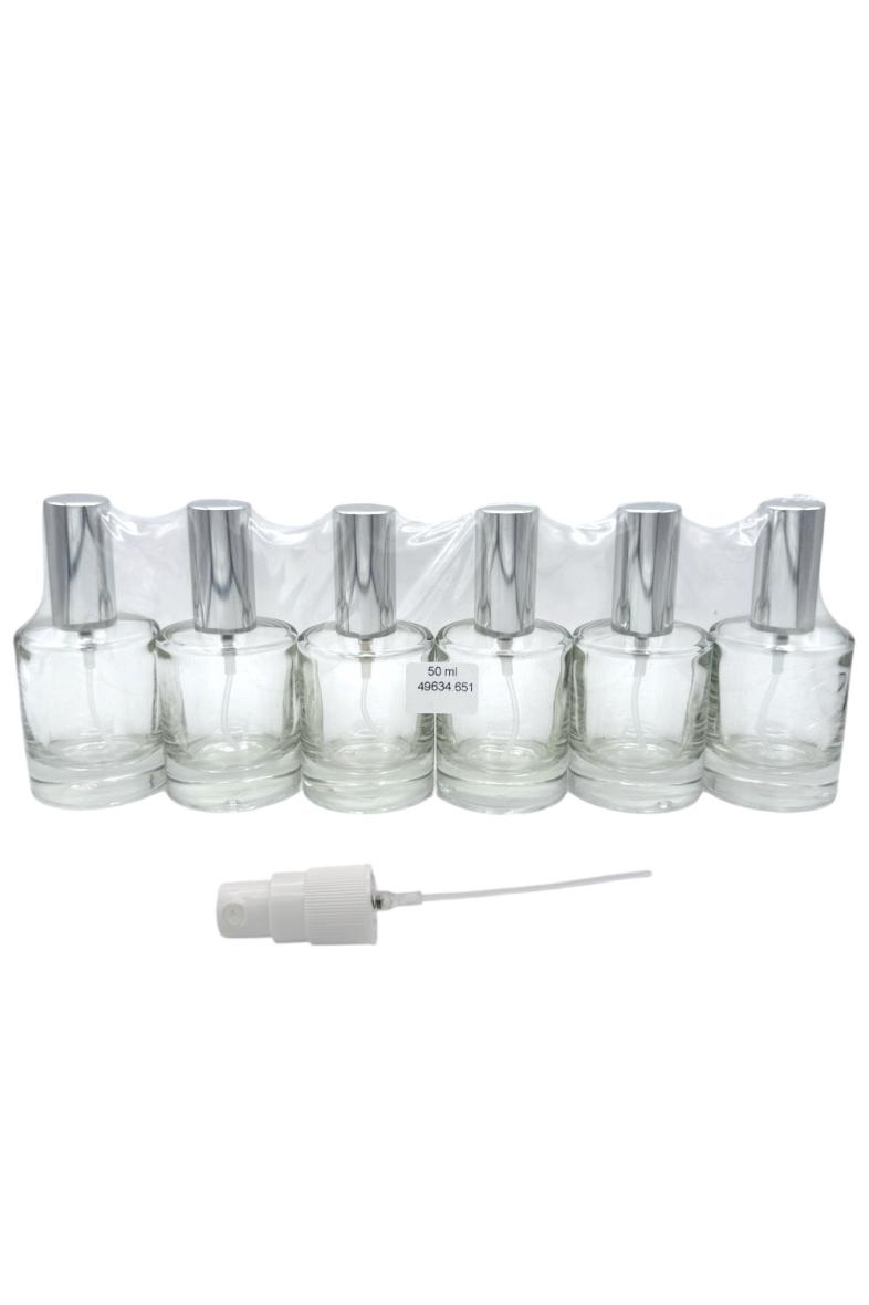 FLACON VAPORISATEUR 50ML VERRE 49634 新圆柱 BOUCHON ARGENT
