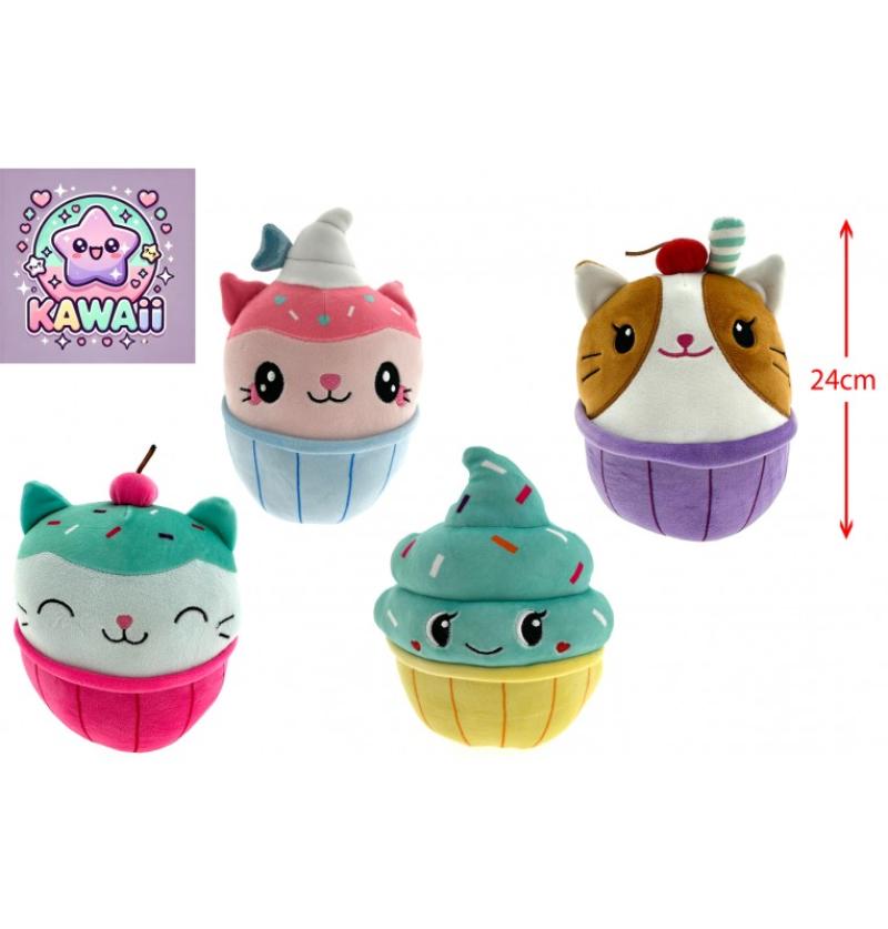 PELUCHE ANIMAL GLACE KAWAII H24CM 4 ASSORTIS