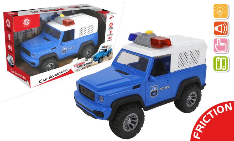 PICK UP POLICE SONIQUE ET LUMINEUX A FRICTION - PILES INCLUSES