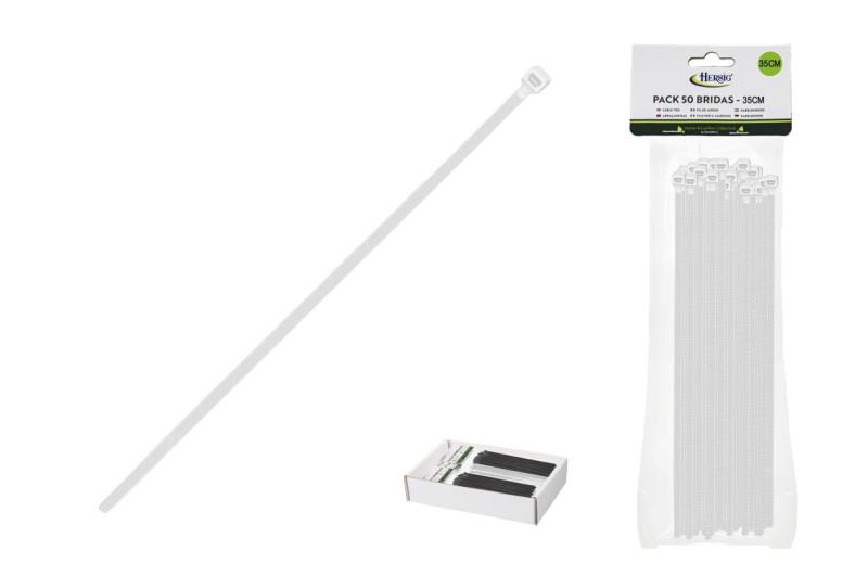 ATTACHE CABLE BLANC 4.8MM 35CM X50PCS
